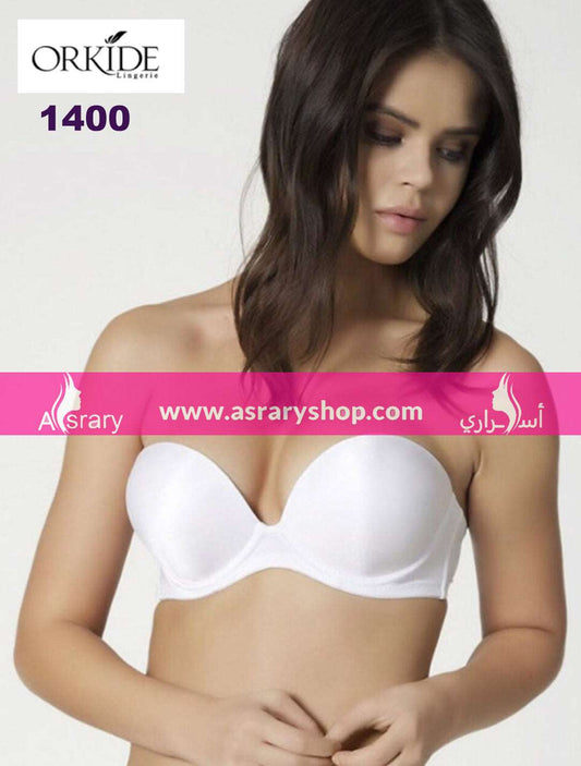 Orkide Double Push Up Strapless Bra 1400 White B