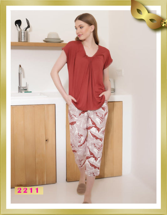 Lady Long Pajamas with Lace 2211 XL