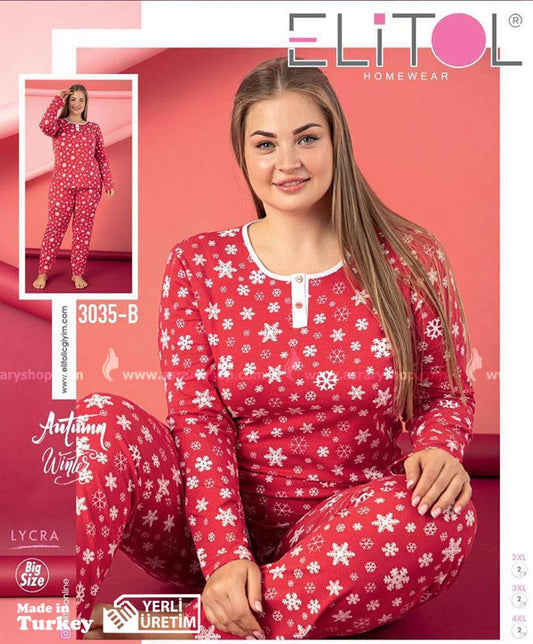 Elitol Special Size Long Cotton Pajamas 3035-B