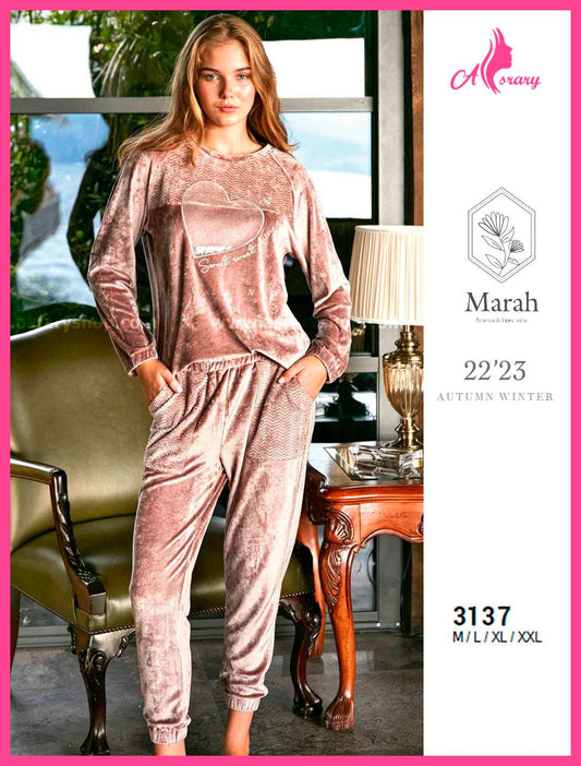 Marah Velvet Embroidered Pajamas 3137