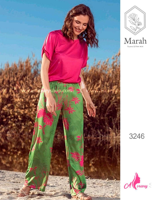 Marah Printed Wide Long Pants Set 3246
