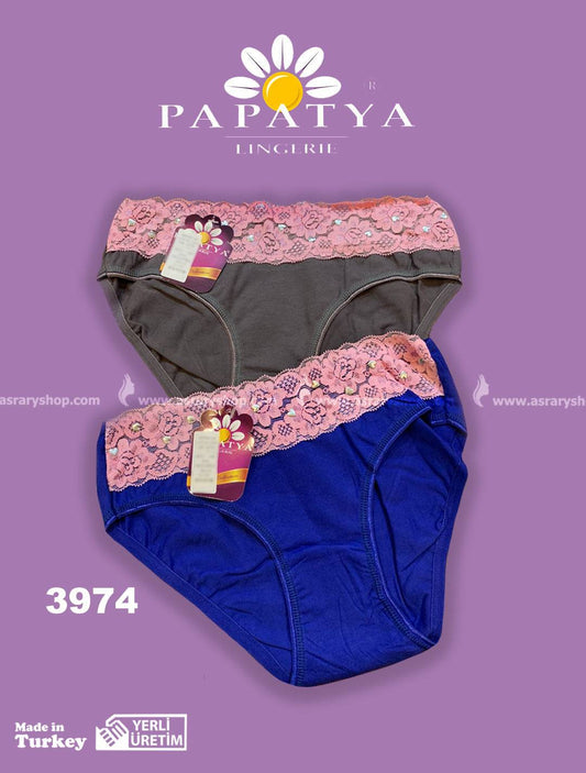 Papatya Cotton with Lace Panty 3974 M-L