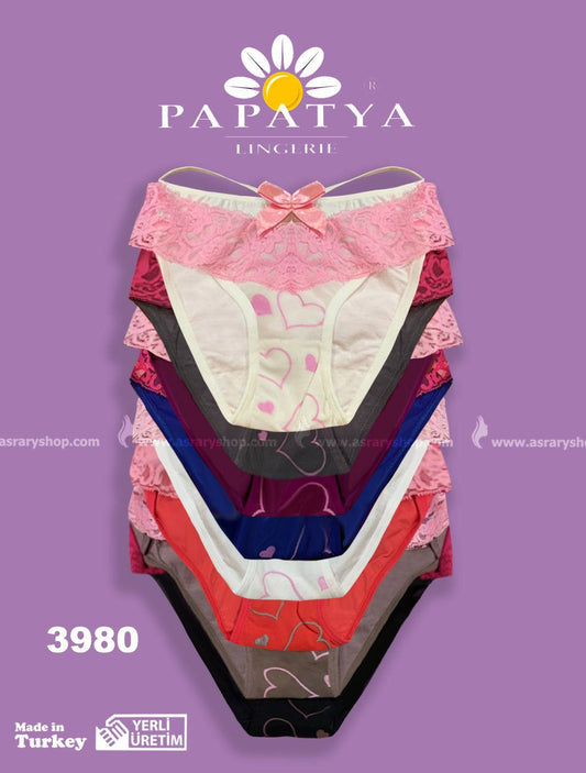 Papatya Cotton with Lace Panty 3980 M-L