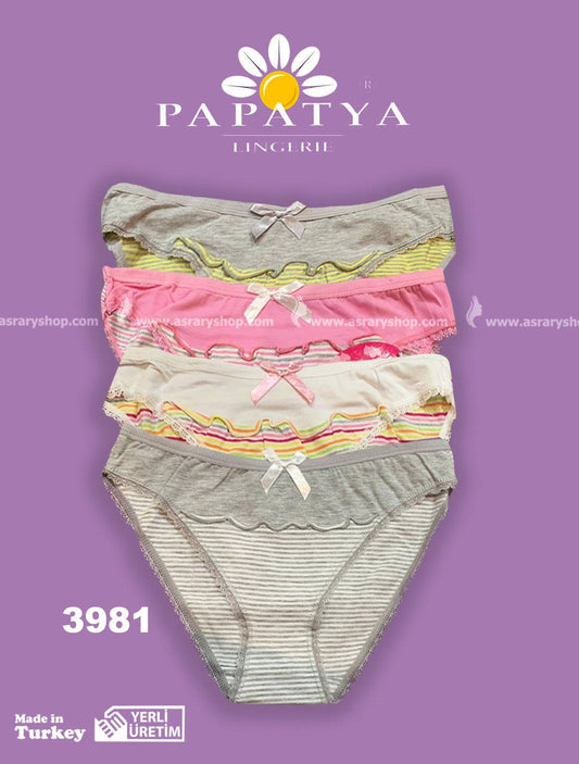 Papatya Cotton Striped Panty 3981 M-L