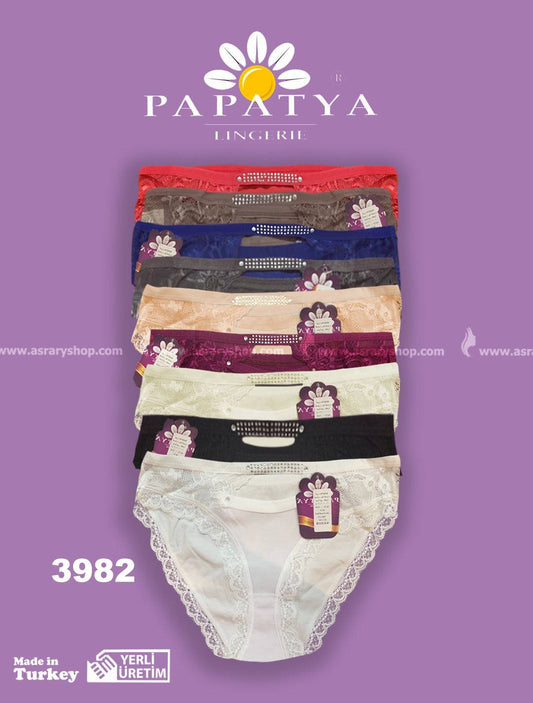 Papatya Cotton and Lace Panty 3982 M-L