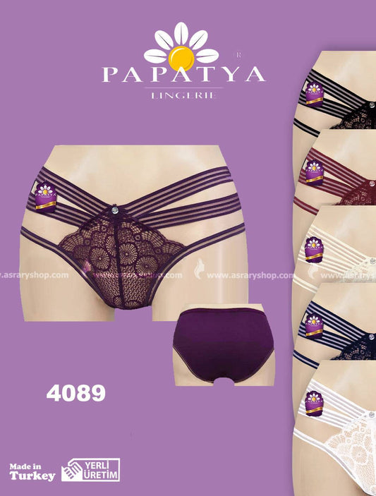 Papatya Lace Lingerie Panty with Cotton Back 4089 M-L