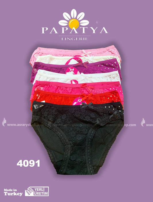 Papatya Lace & Cotton Panty 4091 M-L