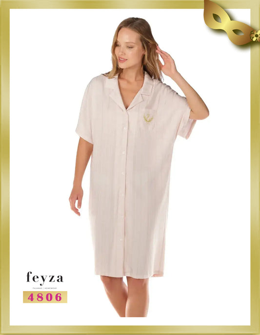 Feyza Short Buttoned Nightshirt 4806