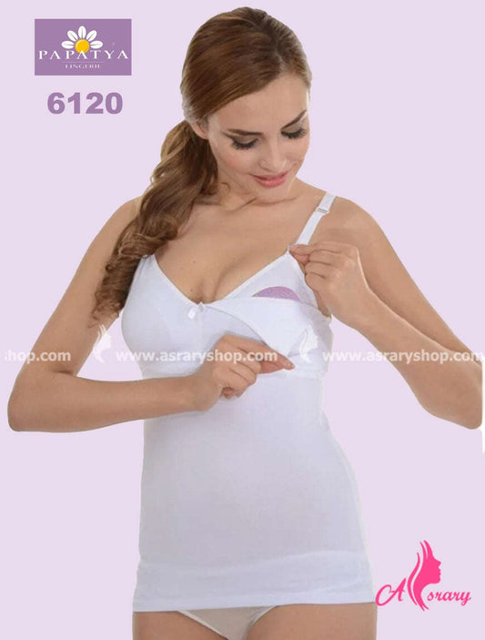 Papatya Cotton Nursing Undershirt 6120 White