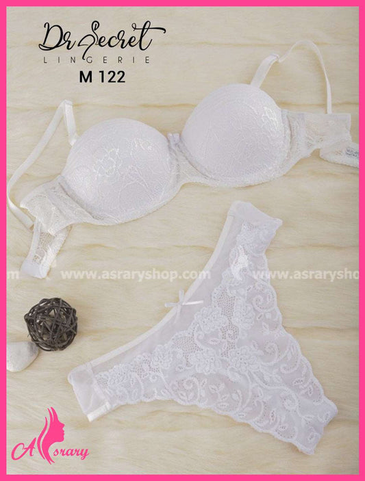 Dr.Secret Lace & Tulle Lingerie Underwear Set 122 B White